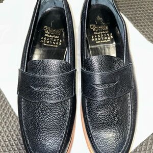 Elegant Navy Leather Loafers by Crockett & Jones